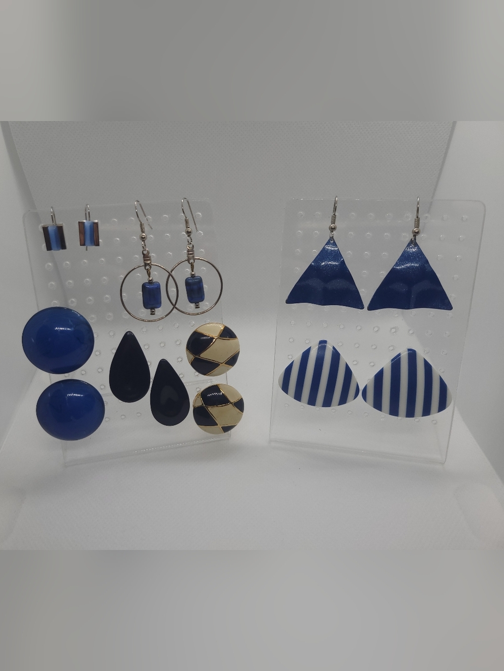 Blue and Gold Mixed Earring Set